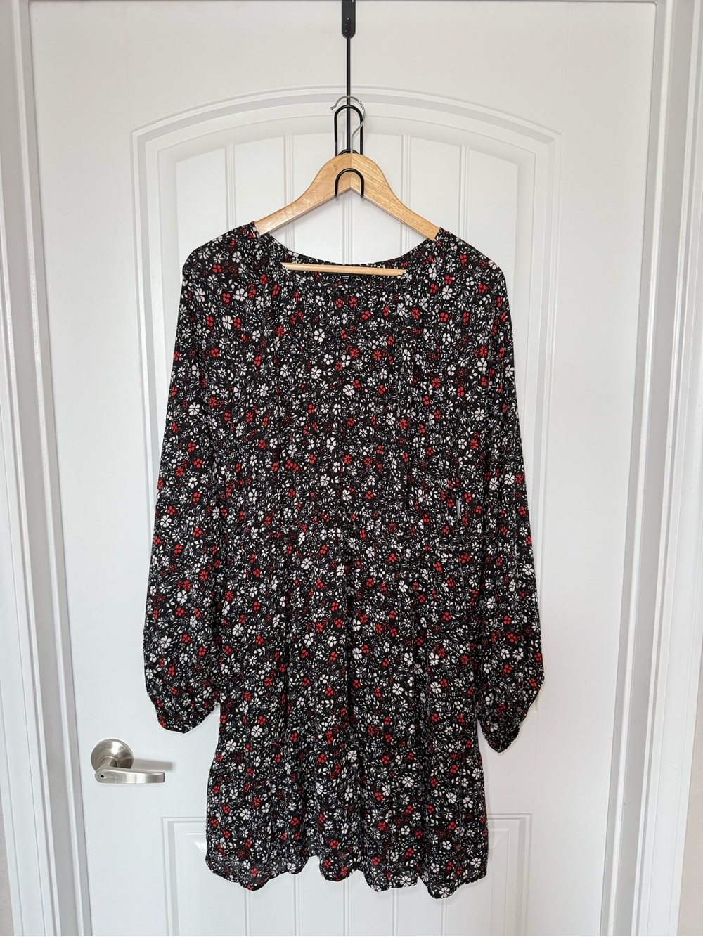 Mittoshop Women’s 1X Ditsy Floral Print Long Sleeve Dress Cottagecore Whimsigoth